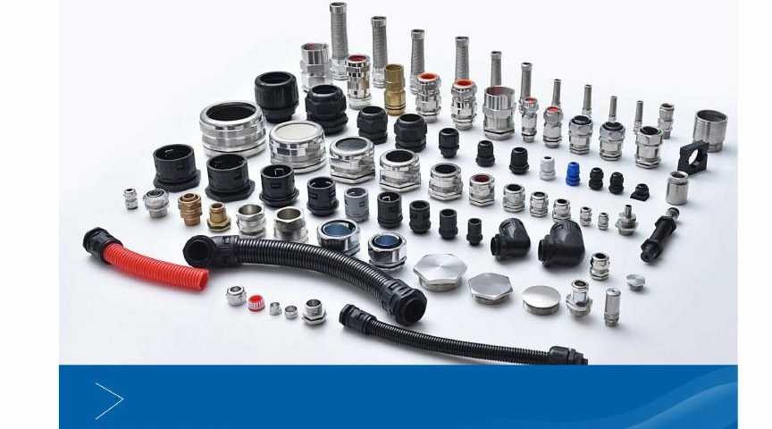 Mixed HUSI catalog assortment including black and white plastic cable glands; confirm the exact series and model
